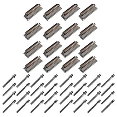 Imagem de Kit 16 Canoas Tom Caixa Cromo 18.3 + 32 Parafusos 51X6Mm M6