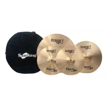 Imagem de Kit 5 Prato Finest B10 14 Hh + 16 + 18 Crash + 20 Ride + Bag