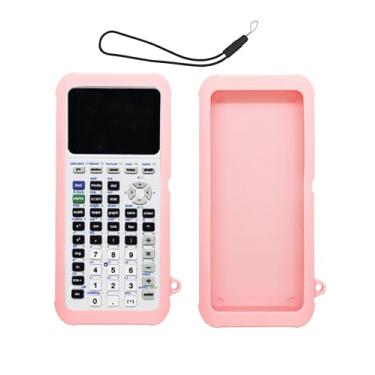 Imagem de Capa para calculadora gráfica Texas Instruments TI-84 Plus CE, capa protetora portátil de silicone macio WUNIAK com cordão, capa resistente a arranhões e choque para TI-84 Plus CE/CE-T/CE-Python, rosa