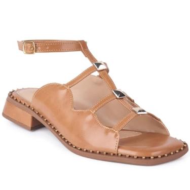 Imagem de Sandália Salto Baixo Boho Chic 2,5cm | Palmilha Acolchoada Napa Soft | Sola PVC Antiderrapante | Tamanhos 34-40(Marrom Capuccino,36)