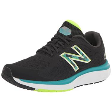 Imagem de New Balance Tênis de corrida masculino 680 V7, Preto/azul-petróleo elétrico/verde pixel, 7