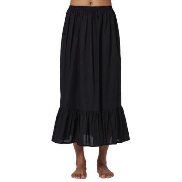 Imagem de Vestido semideslizante BEAUZSUZSANA feminino 100% algodão preto 85 cm