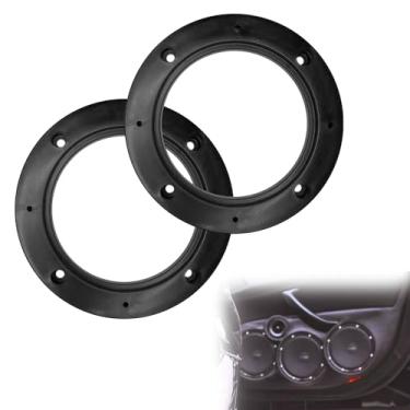 Imagem de SWQS Anel adaptador espaçador de alto-falante, junta de montagem de alto-falante de 10 cm para porta de carro, espaçador de subwoofer à prova de choque para melhorar o som, alto-falantes fixos de anel
