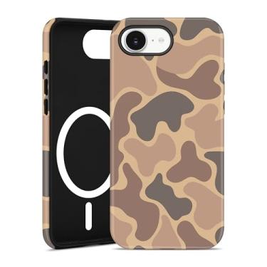 Imagem de Jusy Capa de telefone compatível com MagSafe Camon Pattern para iPhone 16e, capa de iPhone com design de camuflagem com carregamento sem fio (fosco) - Camon