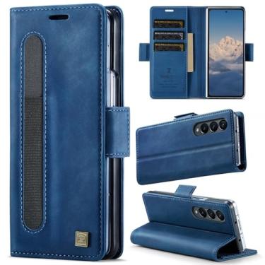 Imagem de XKchatpt Capa carteira para Samsung Galaxy Z Fold 3, capa de couro PU com suporte para caneta, [bloqueio RFID] [suporte para 3 cartões] capa protetora à prova de choque para Samsung Galaxy Z Fold 3