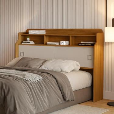 Imagem de Cabeceira Jéssica Queen 1,60 com 2 Portas Reversivel 100% MDF. (Nature/Off)