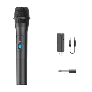 Imagem de Microfone sem fio doméstico para K-song de Karaokê com Redução Inteligente Ruído Duas Pessoas Frequência Fixa VHF Receptor Alimentado por USB Automático Distância 30 Metros Potência Saída 15W