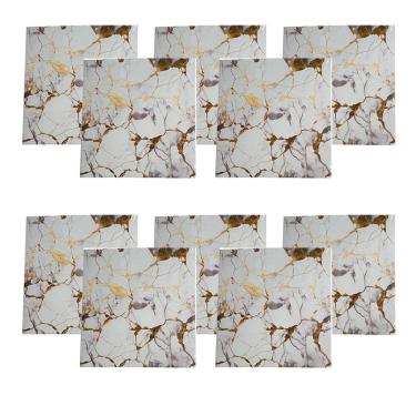 Imagem de Placa Adesiva Marmore 3D Kit 10 uni Autocolante Papel de Parede Quarto Sala Cozinha Banheiro Moderno Reforma