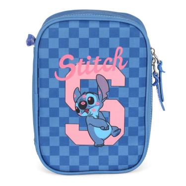 Imagem de Estojo Escolar Stitch Box Porta Treco Necessaire Disney Azul