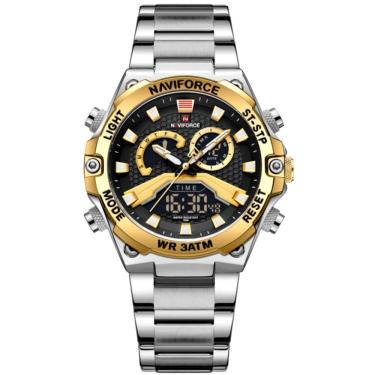 Imagem de Relógio de Pulso Quartzo Masculino Dupla Exibição Digital Casual Esportivo