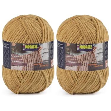 Imagem de 2 novelos de fio de chenille fofo para crochê - fio de cobertor de bebê para tricô - fio de veludo para crochê Amigurumi, fios ultramacios, peso total 400 g, comprimento total 480 m/524 jardas (2