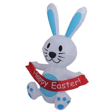 Imagem de Zerodis Coelhinho Inflável da Páscoa de 4 Pés, Jardinagem, Decoração para Casa, Festivais, Decoração para Quintal e Festas Ao Ar Livre (Plugue UE 220-240V)