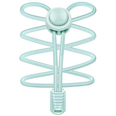 Imagem de Cadarços elásticos para sapatos, sem amarrar, para adultos, idosos, tamanho único, Azul bebê, 1 pair