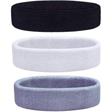 Imagem de Faixa de transpiração para homens e mulheres – Conjunto de faixa de transpiração para crianças, meninos, meninas – Ideal para esportes, atletismo, eventos, exercícios, basquete, corrida, tênis,