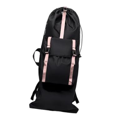 Imagem de Vaveren Mochila para skate, bolsa para transporte de longboard, mochila de viagem com alças ajustáveis ​​e detalhes refletivos para homens e mulheres, Rosa