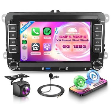 Imagem de Orderich Estéreo automotivo Android de 8 núcleos 6G + 128G para VW Passat Jetta Tiguan Golf MK5 MK6 T5 EOS Polo com CarPlay sem fio Android Auto, tela sensível ao toque de 7 polegadas, rádio de carro