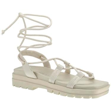 Imagem de Sandália Papete Feminina Tratorada Plataforma de Amarrar (Off White, BR, Adulto, Numérico, 38)