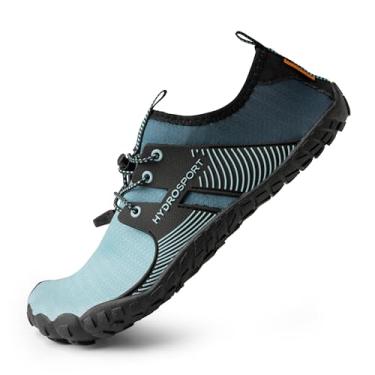 Imagem de FITKICKS Calçado HydroSport Land-to-Water, tênis unissex descalço, ideal para praia, ioga, surf, acampamento, acessórios versáteis para homens e mulheres, Azul-petróleo, 14 Women/12 Men