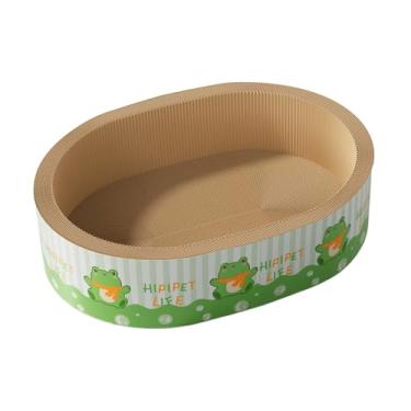 Imagem de Fxzqgnh Arranhador para Gatos, Papelão Ondulado, 50 X 36 X 18 Cm, Brinquedo Interativo E, Bandeja para Arranhar, Verde