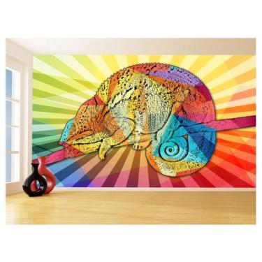 Imagem de Papel De Parede 3D Animais Pop Art Camaleão Pet 3,5M Pxa08 - Você Deco