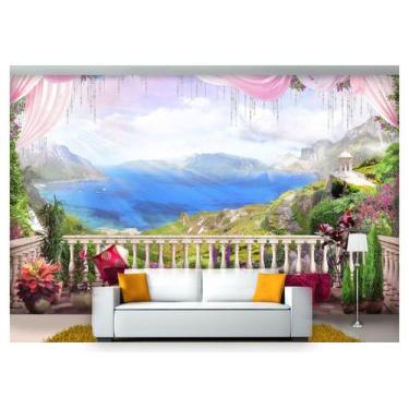 Imagem de Papel De Parede Paisagem Digital Mar Sacada  Dah21 - Você Decora