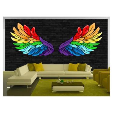 Imagem de Papel De Parede 3D Arte Asas Selfie Insta Cores 3,5M Tra427 - Você Dec