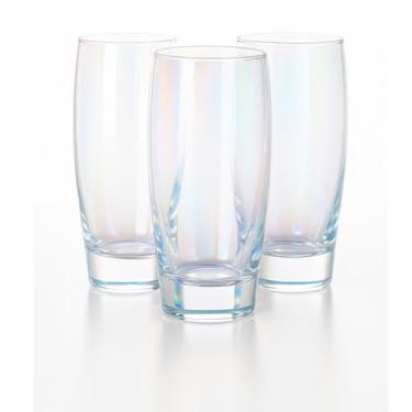 Imagem de Jogo 3 Copos Vidro 365ml Furta Cor – Design Moderno, Brilho Iridescente e Alta Durabilidade para Água, Drinks e Sucos