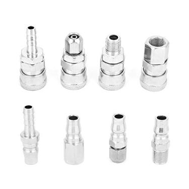 Imagem de Yctze Conjunto de Conectores Rápidos Pneumáticos de 3/8 Polegadas, 8 Peças para Mangueira de Compressor de Ar - Conectores de Tomada Macho e Fêmea