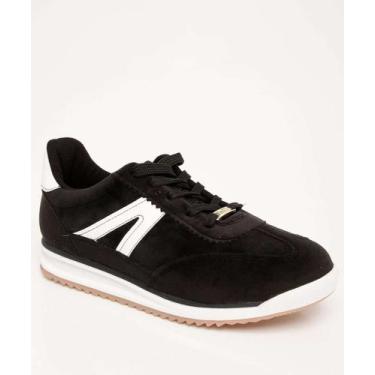 Imagem de Tênis Casual Feminino Recortes Vizzano-64028, 35, Preto