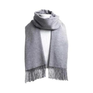 Imagem de Cachecol De Lã De Cashmere Macio E Quente Para Mulheres E Homens, Xale