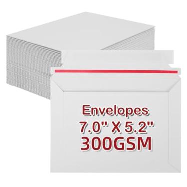 Imagem de TFONSIGI Envelopes A7 de 18,4 cm x 13,3 cm, 300GSM Branco 5 x 17 cm para casamentos, convites, cartões postais, cartões comemorativos, fotos, correspondência (pacote com 100)