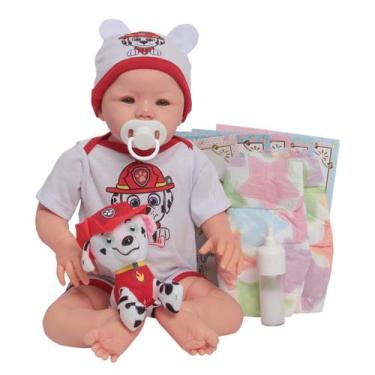 Imagem de Boneco Reborn Bebê Realista Careca 48cm Pode Dar Banho - Cegonha Rebor