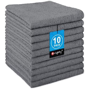 Imagem de Orighty Conjunto de toalhas de banho, pacote com 10, panos de rosto de microfibra altamente absorventes e macios, panos de lavagem multiuso e toalhas de mão para banheiro, hotel, spa e academia, 29 x