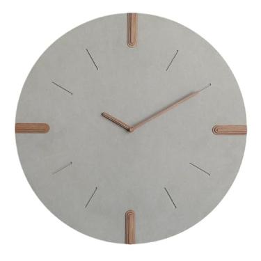Imagem de Relógio de parede Relógio de parede minimalista, silencioso, alimentado por bateria, alta compatibilidade para decoração de casa(Large gray round bag)