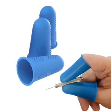 Imagem de Protetores de dedo de silicone de 3/6 peças - apoios de dedal e ponta para cola quente, contagem de dinheiro, jogos de escrita e esportes, protetores de dedo multifuncionais (3 peças)