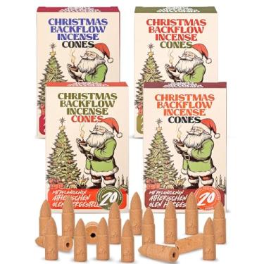Imagem de Cones de incenso perfumados de refluxo de Natal, 4 caixas, total de 80 cones