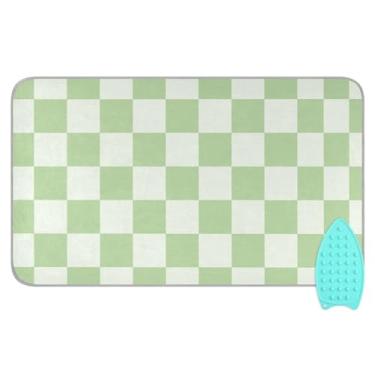 Imagem de Tatenale Tapete xadrez xadrez verde menta xadrez xadrez xadrez para mesa cobertor portátil para lavadora secadora bancada viagem