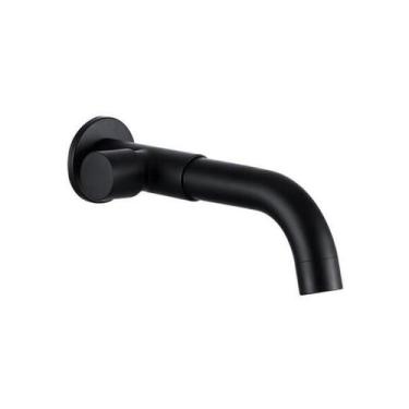 Imagem de Torneira de Parede para Cozinha Aço Inox Bica Giratória 1/4 de Volta e