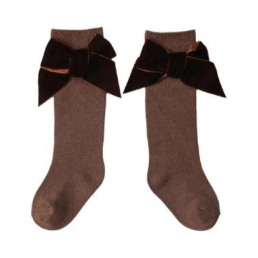 Imagem de Meias De Algodão Até O Joelho Com Laço De Natal Para Meninas Bebês Inv