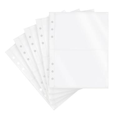 Imagem de Dajino 20 folhas transparentes para fichário, protetores de lençóis, capas de plástico dupla face para refil de fichário, organizador de adesivos de cartão de foto, páginas de bolso, inserções para