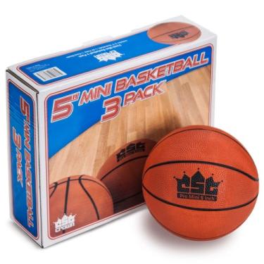 Imagem de Crown Sporting Goods Mini basquete com agulha e bomba de enchimento (conjunto de 3), 12,7 cm