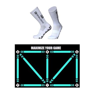 Imagem de Tapete de Treinamento Passos Futebol Antiderrapante para Melhoria Habilidade em Exercício Indoor Adultos Drible