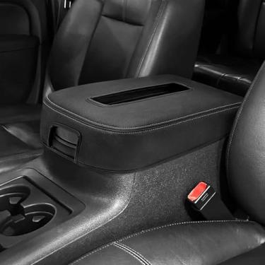 Imagem de Capa de apoio de braço para console central para Chevy Silverado Tahoe Suburban 2007-2013 e GMC Sierra 1500 2500 3500 acessórios Yukon, protetor de descanso de braço de couro de vinil, somente assento