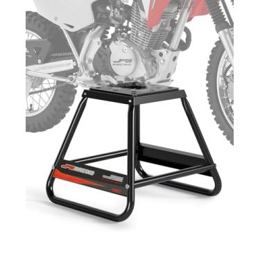 Imagem de JFG RACING Suporte de bicicleta de sujeira, suporte universal removível revestido com pó antiderrapante off-road aço MX Heavy Duty Dirtbike manutenção caixa de motocicleta (Preto)