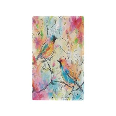 Imagem de Wassud Placa decorativa para interruptores de luz, placa de parede para tomadas elétricas, aquarela, pássaros, capas de tomada única