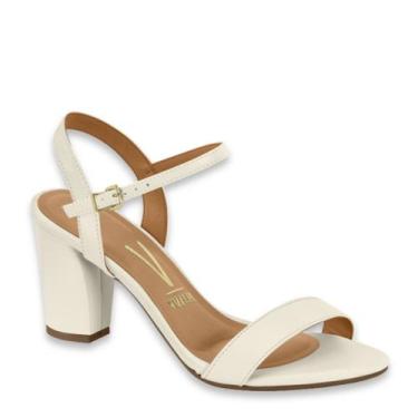 Imagem de Sandália Feminina Salto Médio Grosso Festa Vizzano 6262.474, Branco  o