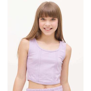 Imagem de Blusa Juvenil Cropped Corselet Marisa Tam 10 a 16-07085, 16, Lilás