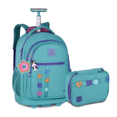 Imagem de Kit Escolar Mochila Carrinho Com Estojo Box Rebecca Bonbon