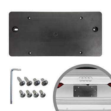 Imagem de Suporte de placa de carro de para-choque traseiro para Audi A4 S4 2009-2012, conjunto de suporte de placa com 8 parafusos exclusivos e kit de chave inglesa, kit de montagem de etiqueta de licença