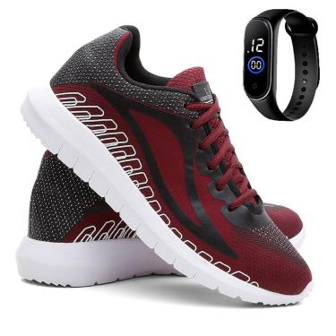 Imagem de Kit Tênis de Academia e Corrida Masculino Esporte Super Leve E Relógio-Masculino